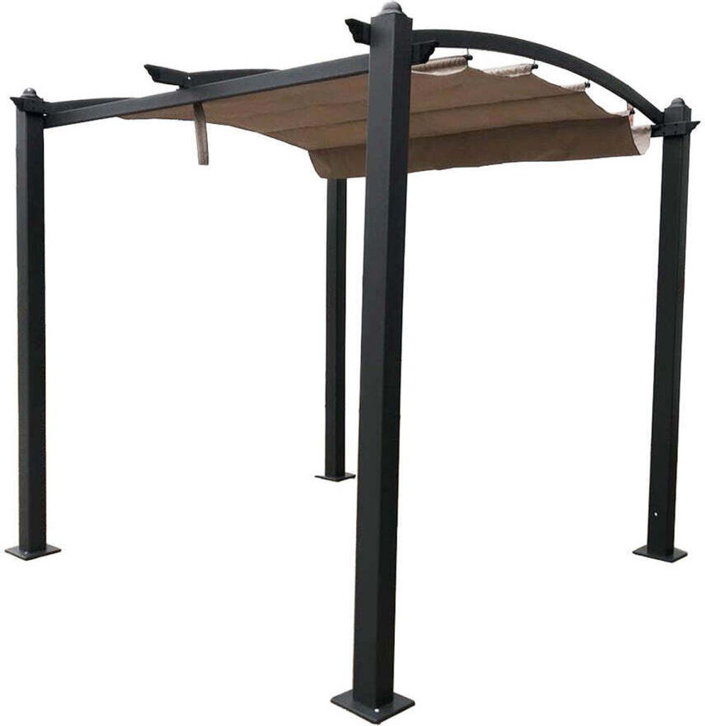 Premium Alu Gartenpavillon GISEH 3x3 m Pavillon Pergola mit Dach in beige