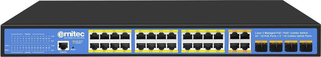 Switch Gérable 24 Ports Ernitec Layer 2+ Réseau Ethernet Gigabit