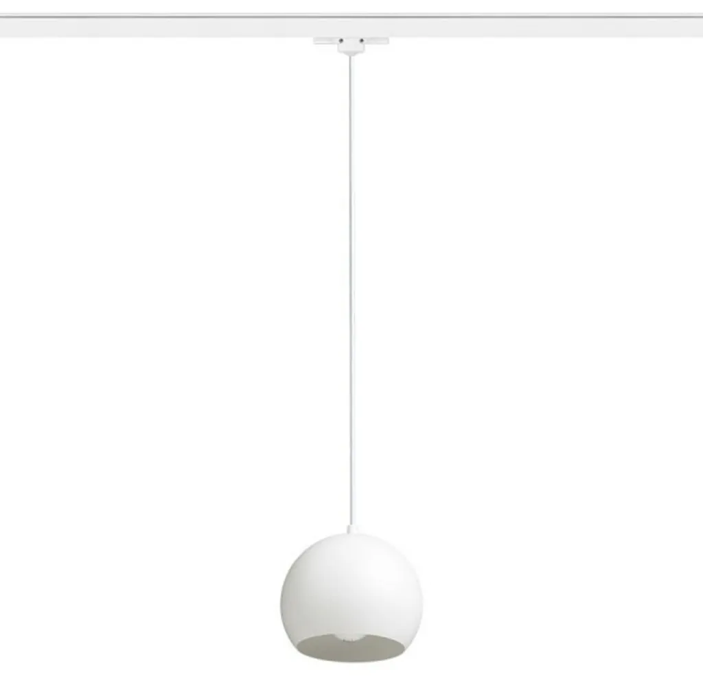 Suspension DESIGN RENDL AGNETA Blanche pour Rail 3 Fils E27 40W R13974