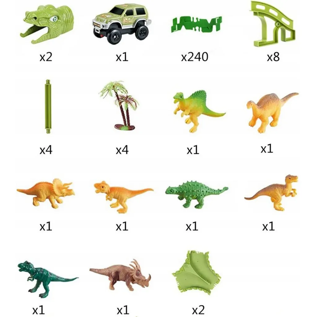 Circuit de voitures dinosaure solide et facile à assembler soi-même - 5