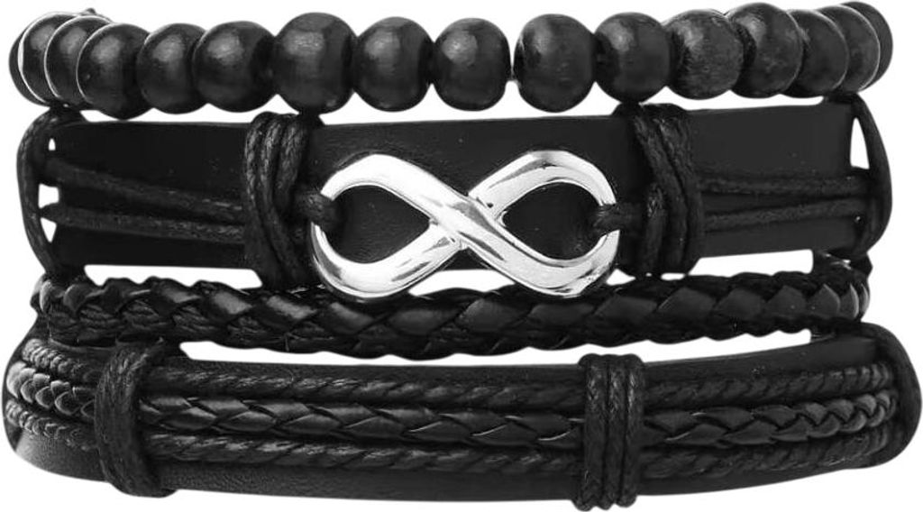 Bracciale da Uomo IN-38347 - Eleganza Nero/Argento KP38347 Immagine del prodotto 