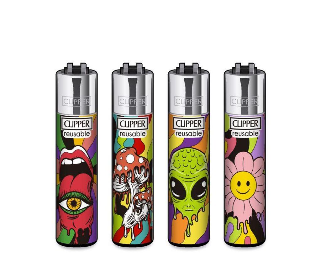 Clipper Feuerzeuge 4er Set Micro Hallucinations