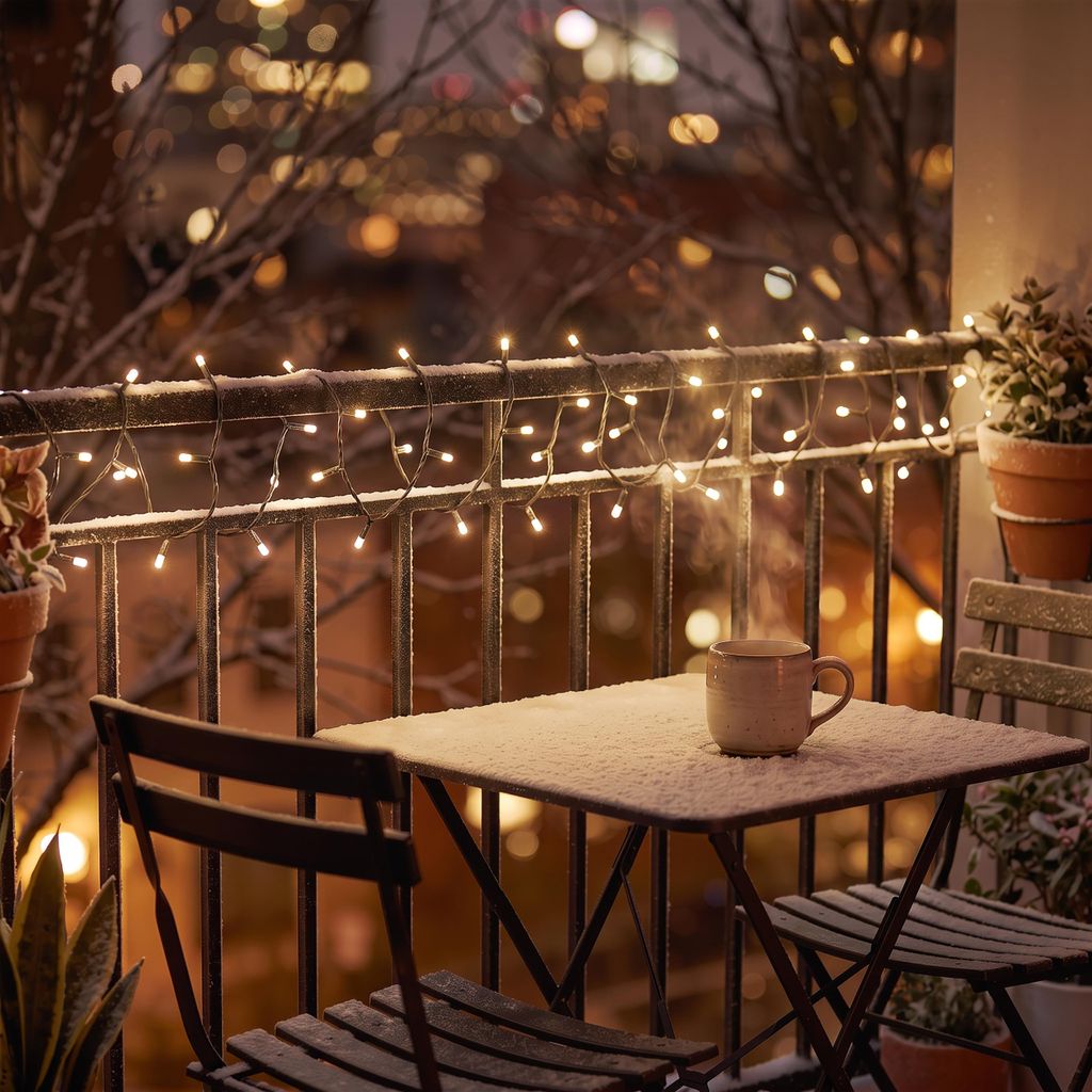 esotec Solar Lichterkette mit 60 warmweißen LEDs 6 Meter Produktbild  KI-generiertes Bild