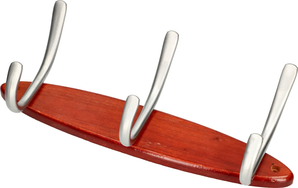 KOTARBAU® Attaccapanni Legno Muro 3 Ganci - Arredo Casa Satinato