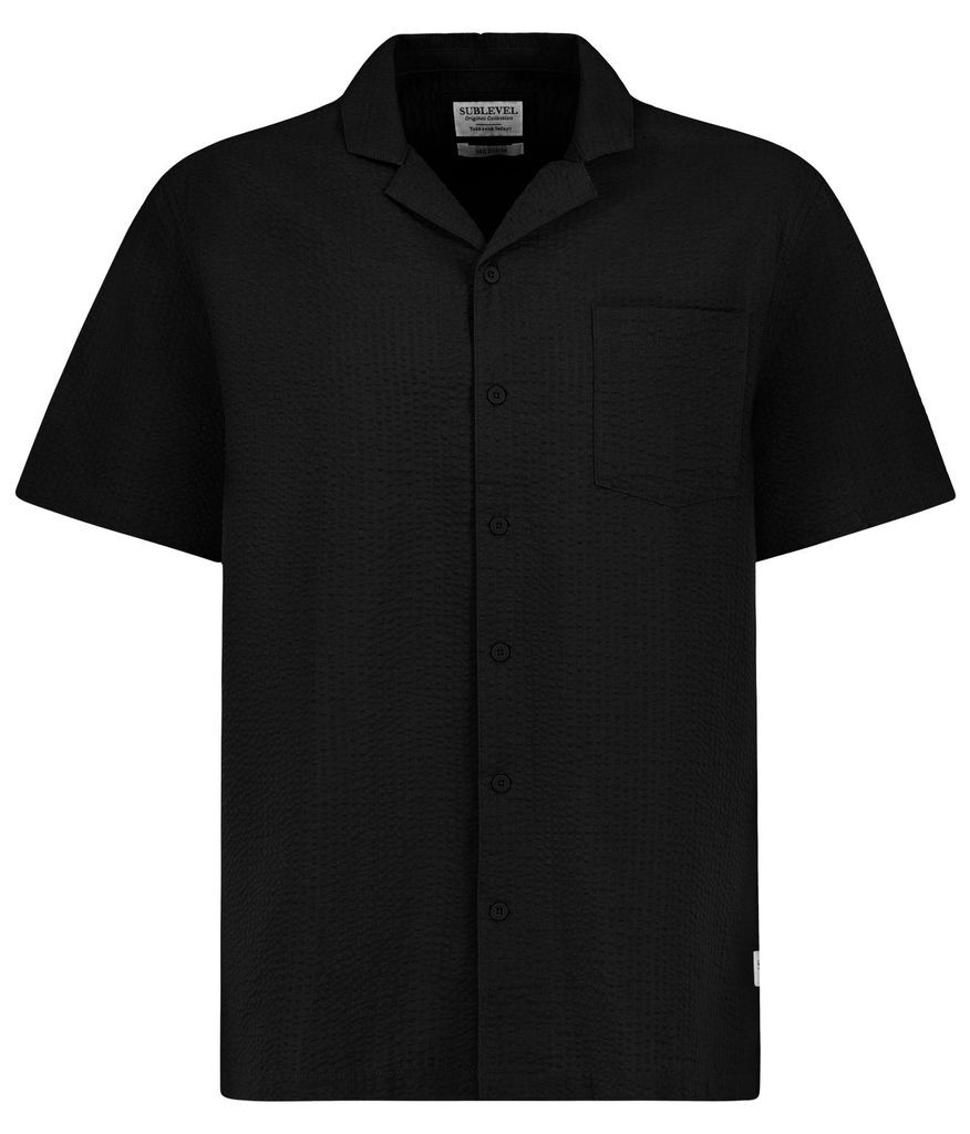 Sublevel Bequemes Kurzarmshirt Knopfleiste Einfarbig Casual Größe: XXL
