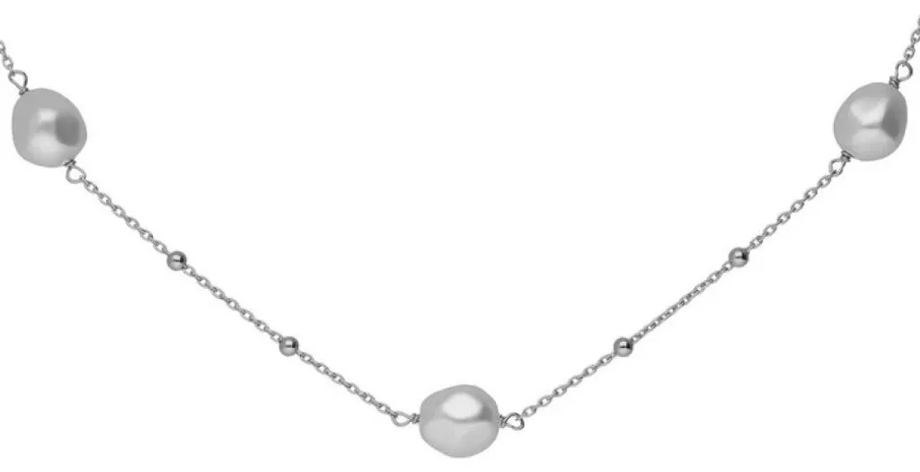Collier argent rhodié Sera A5565-00HG orné de perles nacrées fines