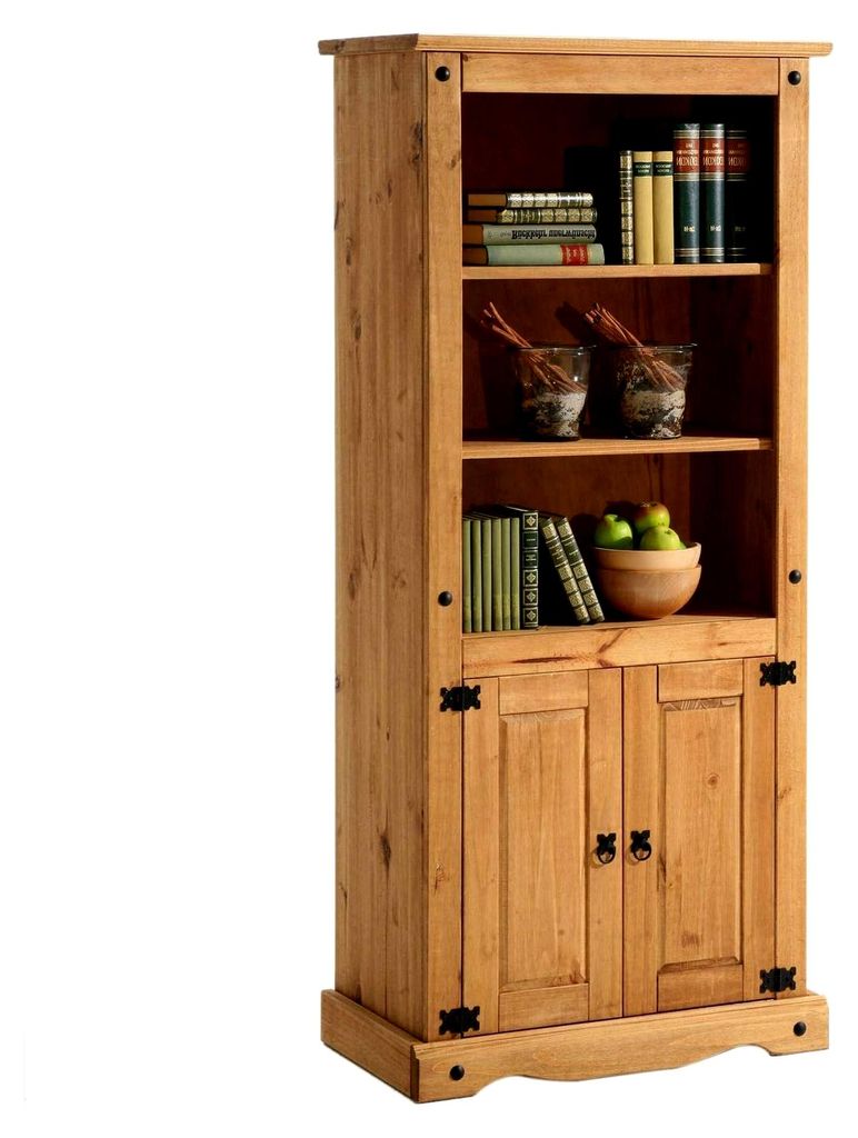 Bücherregal im Mexiko Stil aus massiver Kiefer