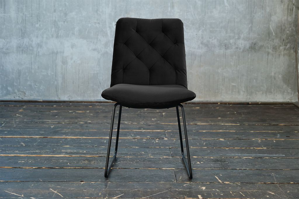 KAWOLA Stuhl NEW CHARME Esszimmerstuhl Velvet schwarz