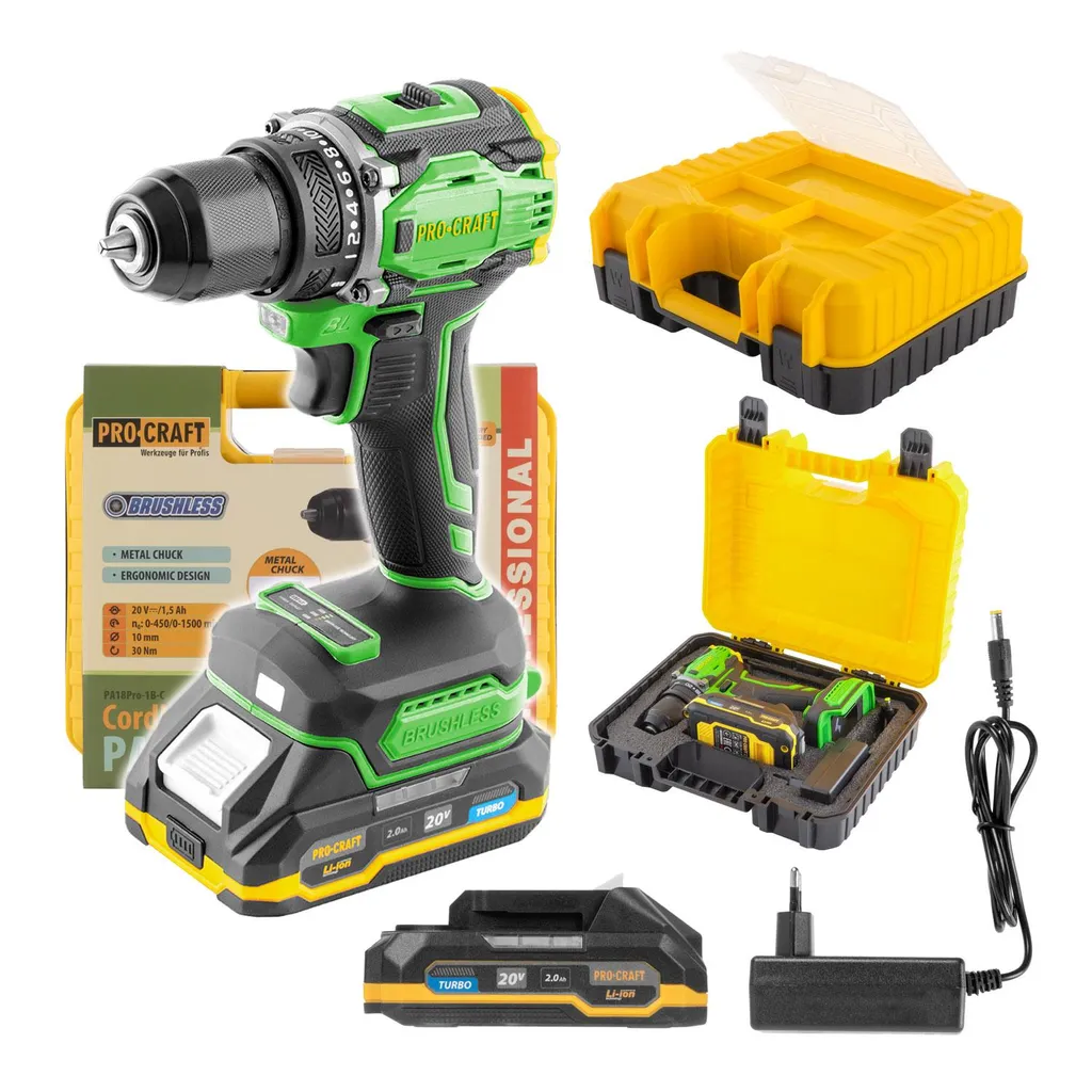 Avvitatore a batteria Procraft PA18Pro 20 V 30 Nm Brushless + 1x batteria 1,5 Ah + caricabatteria + valigetta - 11