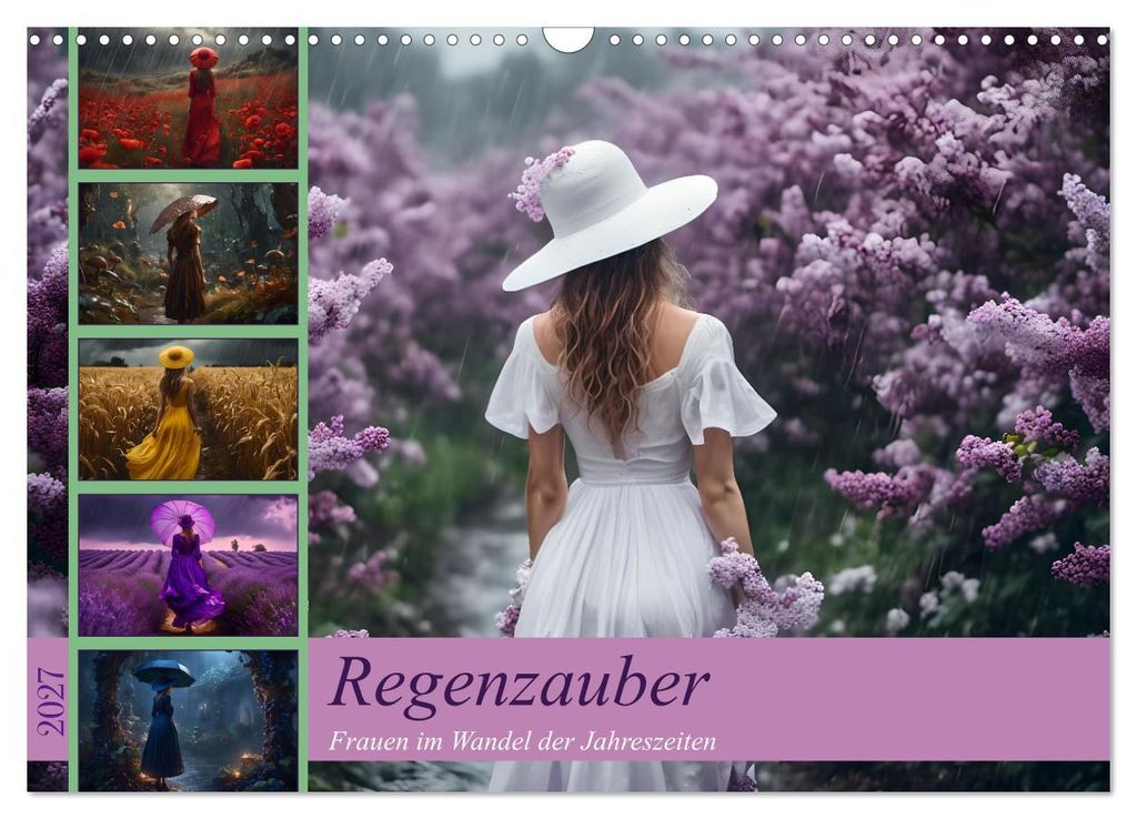 Regenzauber - Frauen im Wandel der Jahreszeiten (Wandkalender 2027 DIN A3 quer), CALVENDO Monatskalender