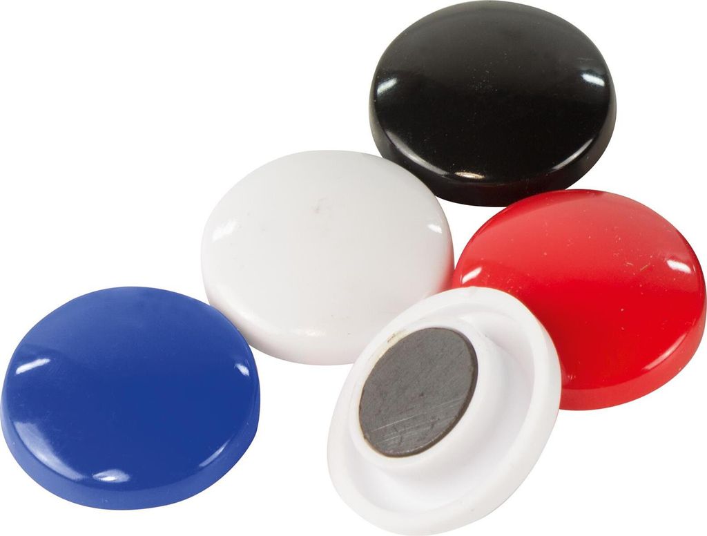 Stylex 38171 Kunststoff Magnete, Ø 28 mm 5 Stück farbig Produktbild 