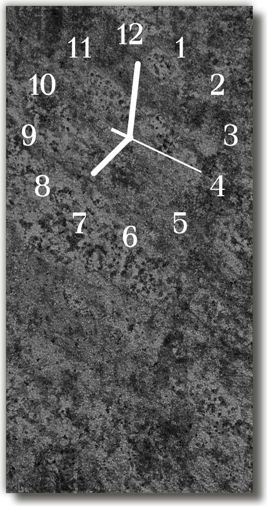 Tulup Glasuhr Wanduhr Küchenuhr Echt-Glas 30x60 Graphit Grau