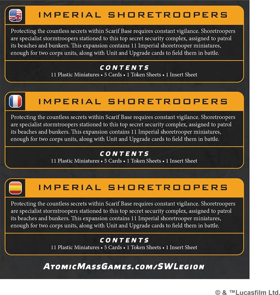 Imperial Shoretroopers Star Wars Legion Unité Élite Multilingue FR - 2
