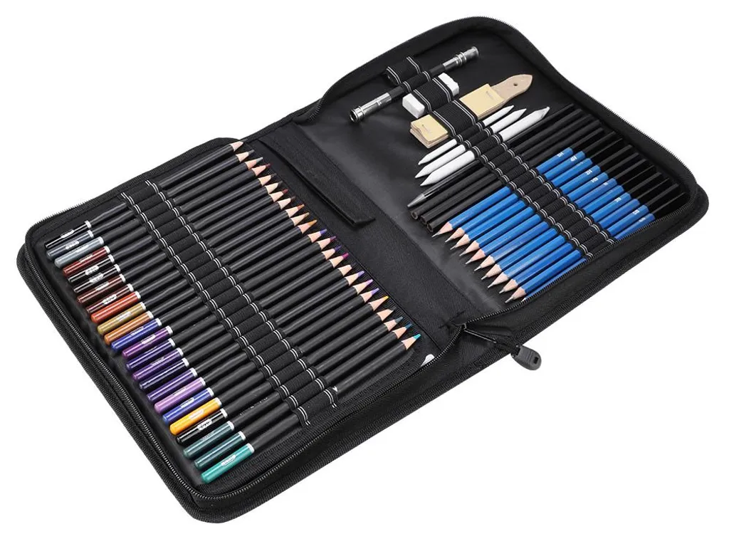 Kit de dessin 95 pièces idéal pour apprendre le portrait et le paysage