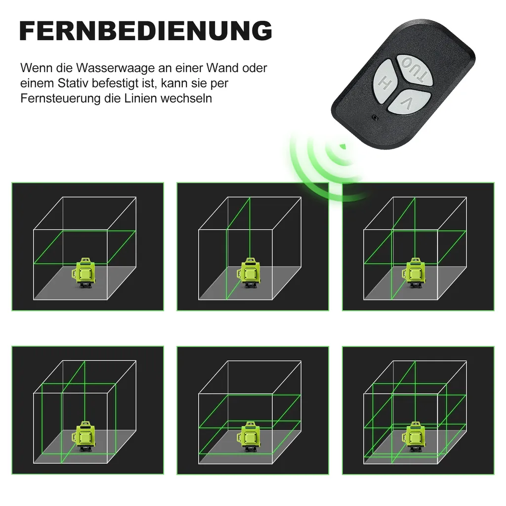 Niveau Laser 16 Lignes 4D Vert Haute Précision et Double Batterie Li-ion - 5