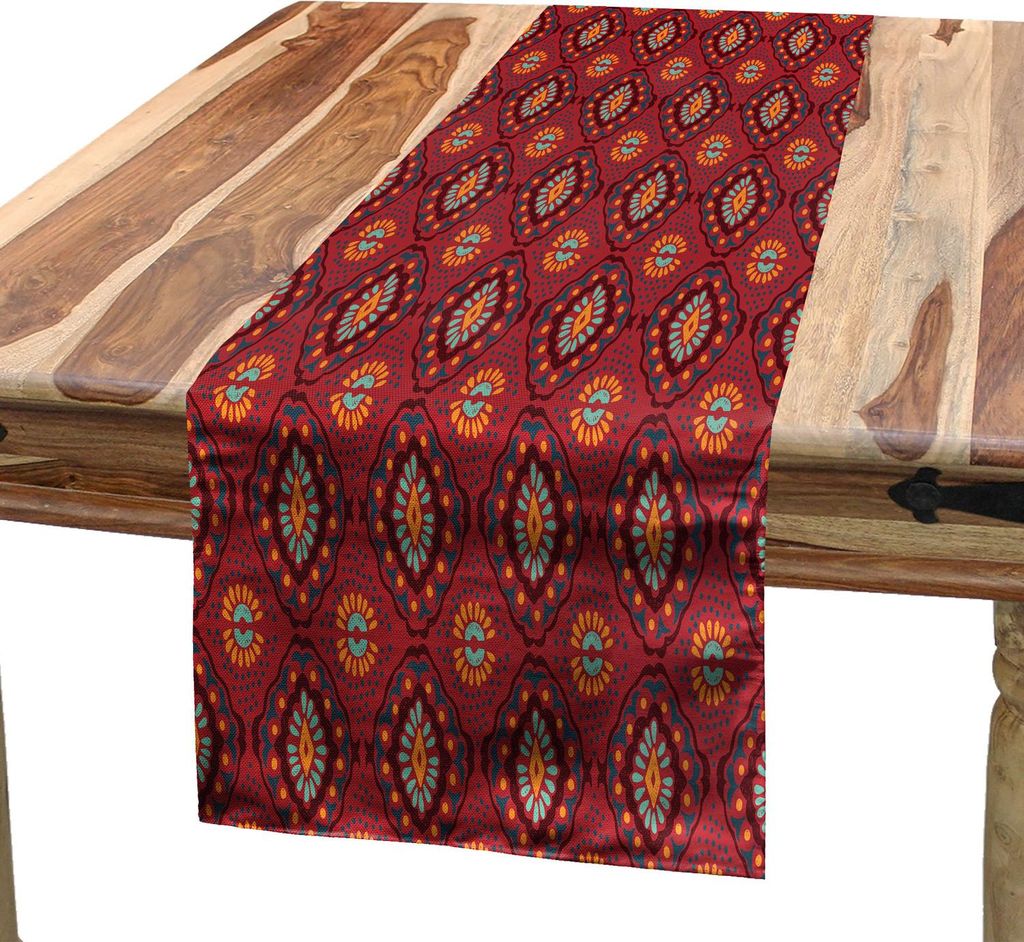 ABAKUHAUS Ethnisch Tischläufer, Mexican Aztec Kultur Tribal Ikat Geometric Gypsy Folklore ornamentalen Hintergrund, 40 x 180 cm, Mehrfarbig
