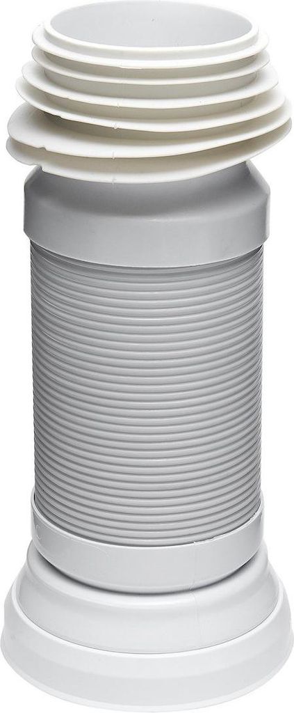 Flexibles WC-Anschlussrohr Anschlussbogen Multi DN110, 275–550 mm, weißes Kunststoff-Flexrohr für Toiletten