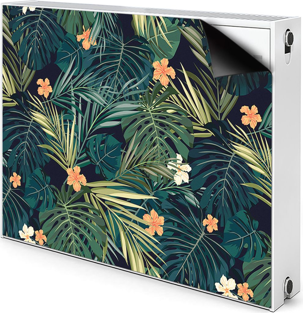 Magnet Heizkörperabdeckung Heizkörperverkleidung Verkleidung Abdeckung 80x60 cm - Blumen und Blätter