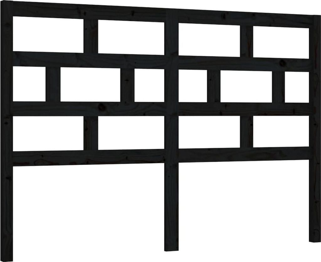 vidaXL Kopfteil Schwarz 141x4x100 cm Massivholz Kiefer