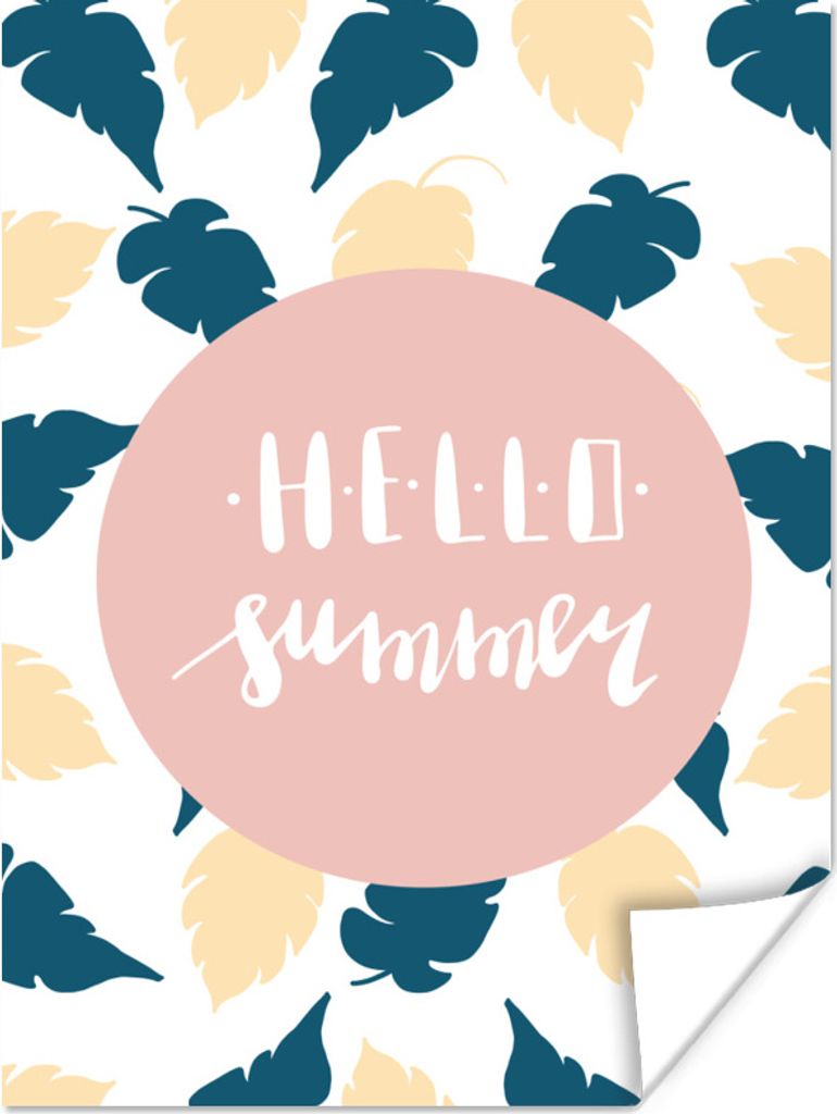MuchoWow Poster Sommer - Federn - Pastell 90x120 cm - Wohnzimmer
