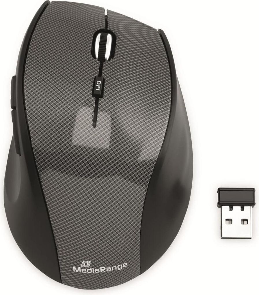 MediaRange Maus Highline optisch 5 Tasten schnurlos carb/bl
