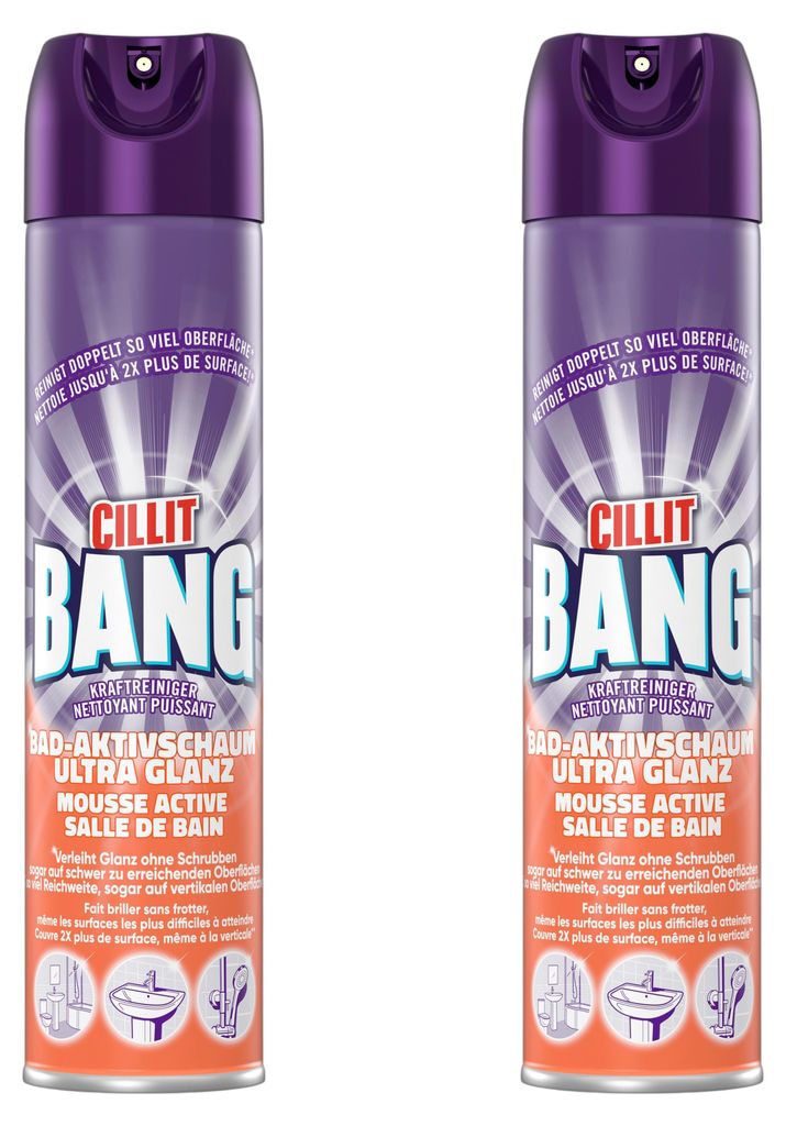 Cillit Bang ULTRA GLANZ Aktivschaum-Reiniger 600 ml | Bad & Produktbild 