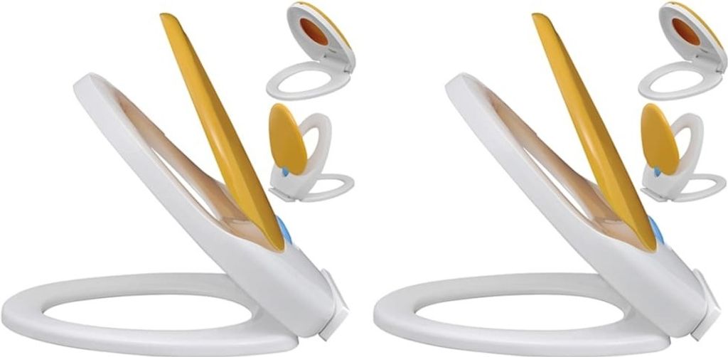 "2026 Promotion" Toilettensitze mit Absenkautomatik 2 Stk. - Hohe Qualität - Kunststoff Weiß/Gelb - WC-Sitze CC2664