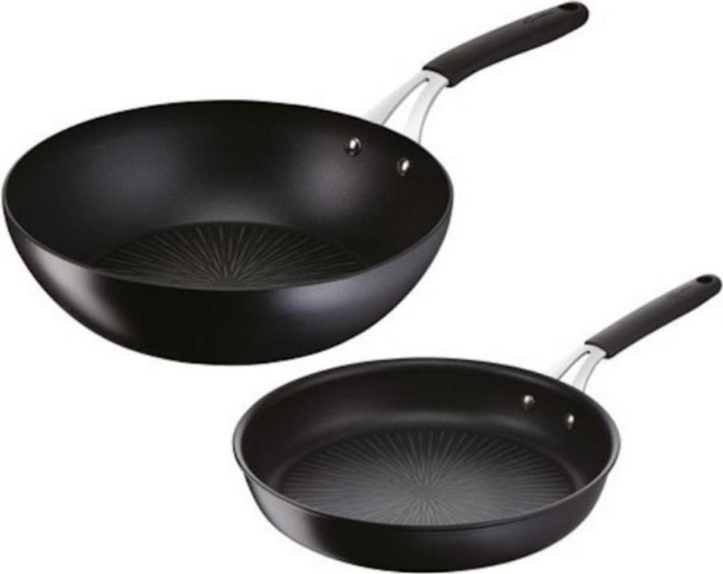 26 cm bratpfanne + 28 cm wok, schwarz Lagostina 012165600102