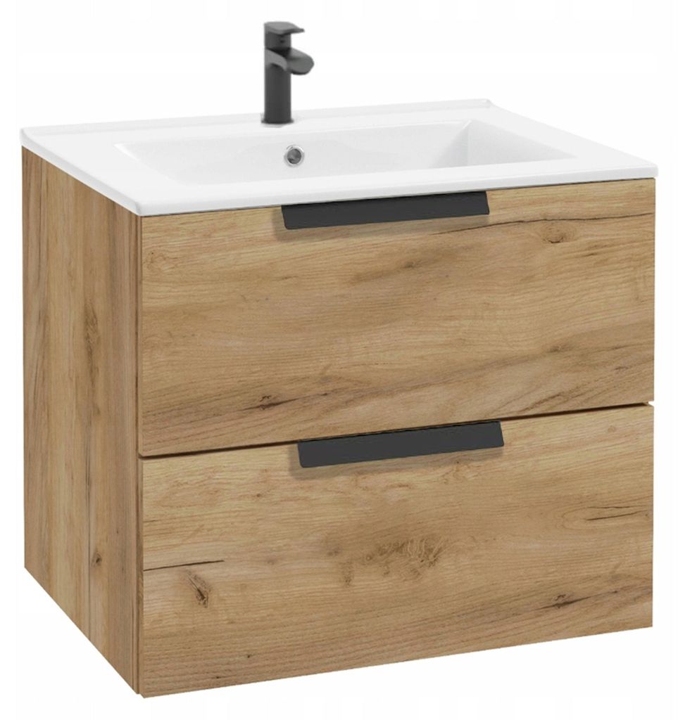 Szafka Łazienkowa 60 x 46 cm Dąb Craft Złoty Wisząca Zdjęcie produktu 