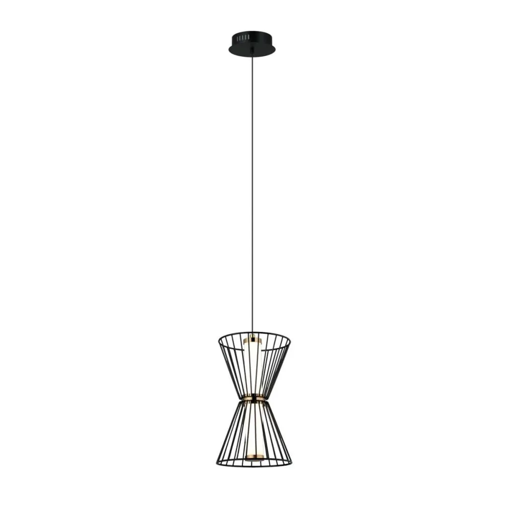 Lustre LED 8W Noir Italux SANKE : Éclairage Chaud sans Éblouissement