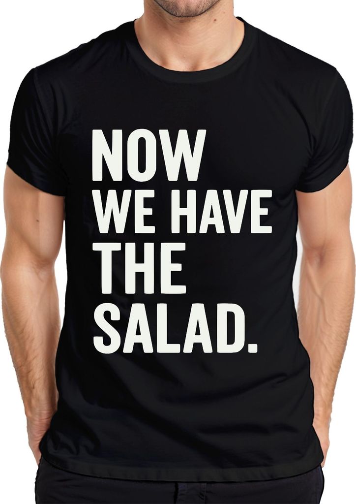 Jetzt haben wir den Salat Lustig Geschenk Küchenhumor Veganer Herren T-Shirt, Schwarz, M