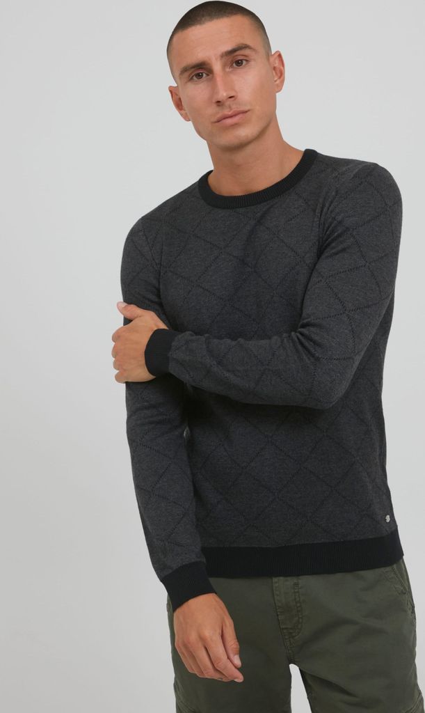 BLEND BHNison Herren Strickpullover Feinstrick Pullover aus 100% Baumwolle