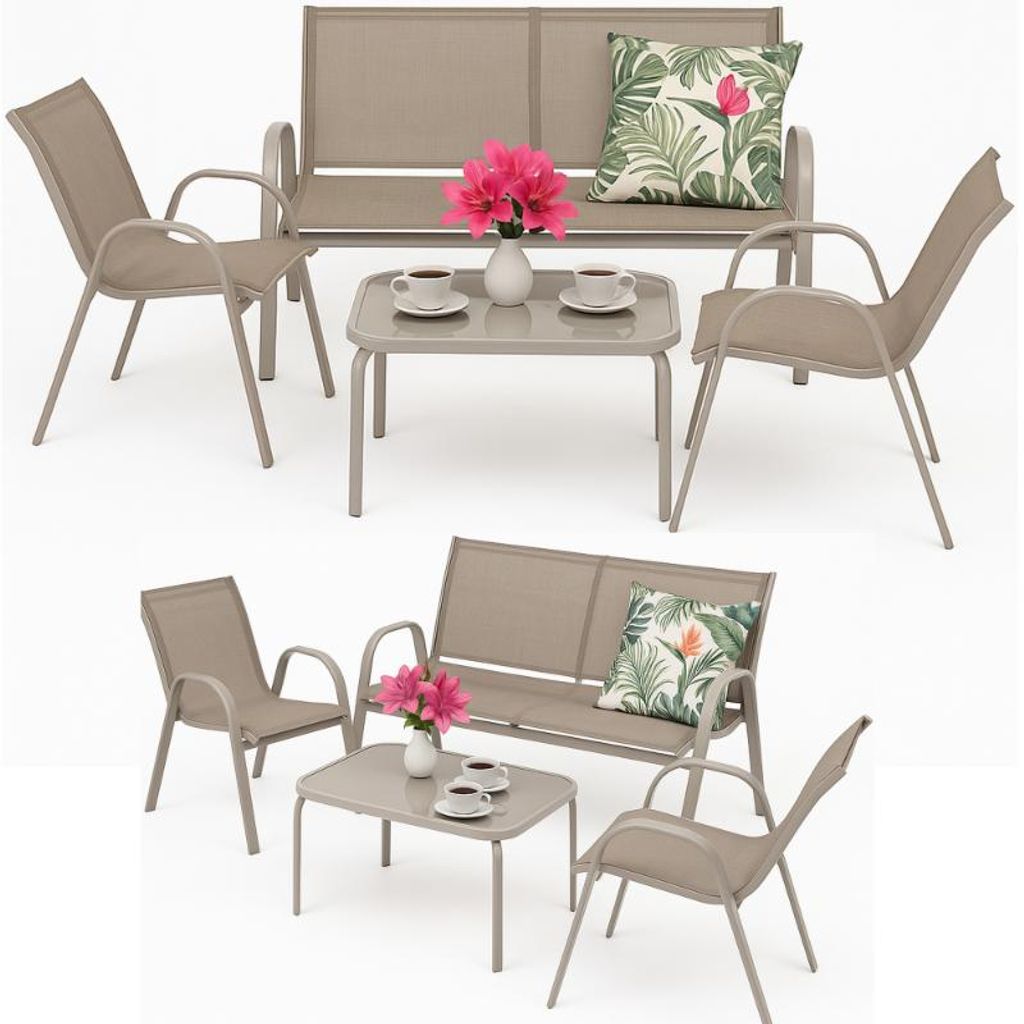 Gartenmöbelset: 2 x Stuhl, Sofa, Tisch, Gartenmöbelset für Produktbild 