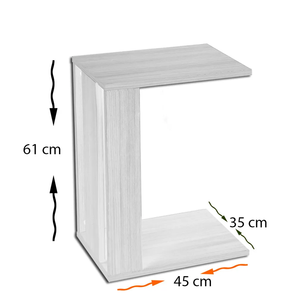 Table d'Appoint Amazonas Résistante en Mélaminé Wengé 35 x 45 cm - 5