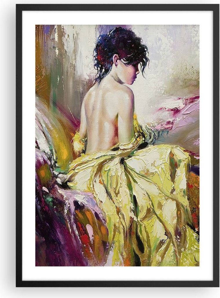 Gerahmtes Poster - Schwarzer Rahmen - Frau Modell - 50x70 cm - Wand Bild - Wanddeko - Wandbilder - Kunstposter - Wandposter - Bilderrahmen - Bilder...