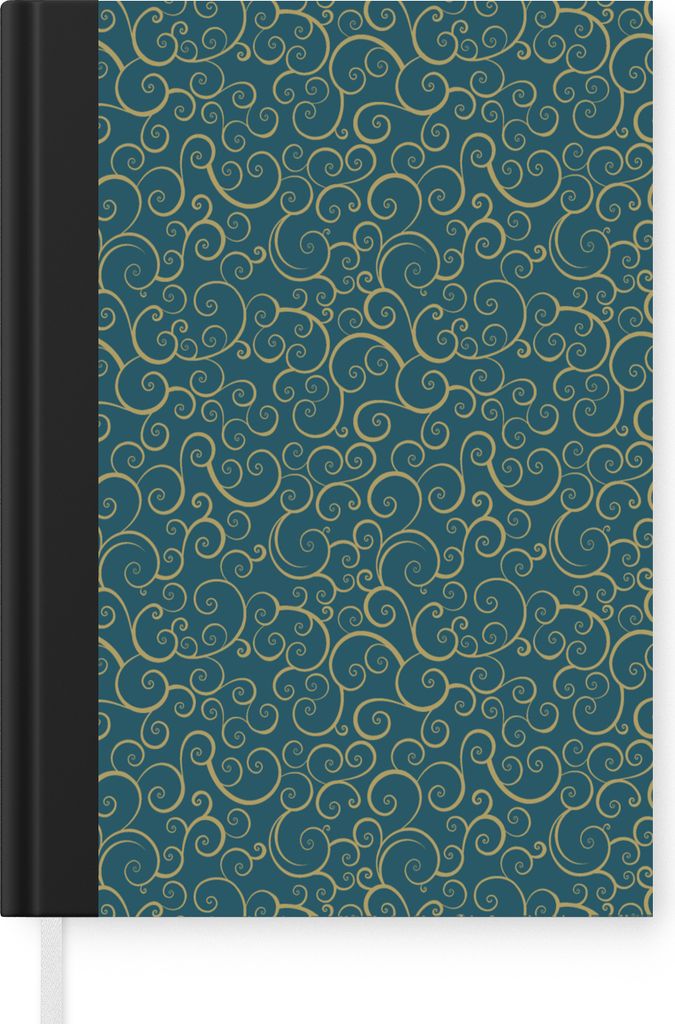 MuchoWow Notizbuch Tagebuch Haushaltsbuch Notebook A5 Muster - Wellen - Spirale - Notizblock - Notizheft - Notebook - Schreibblock - Papier