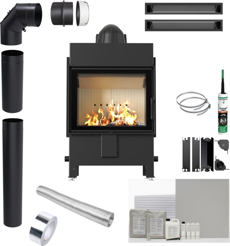Kamineinsatz KRATKI LUCY 12 kW fi 200 EKO Einbauset