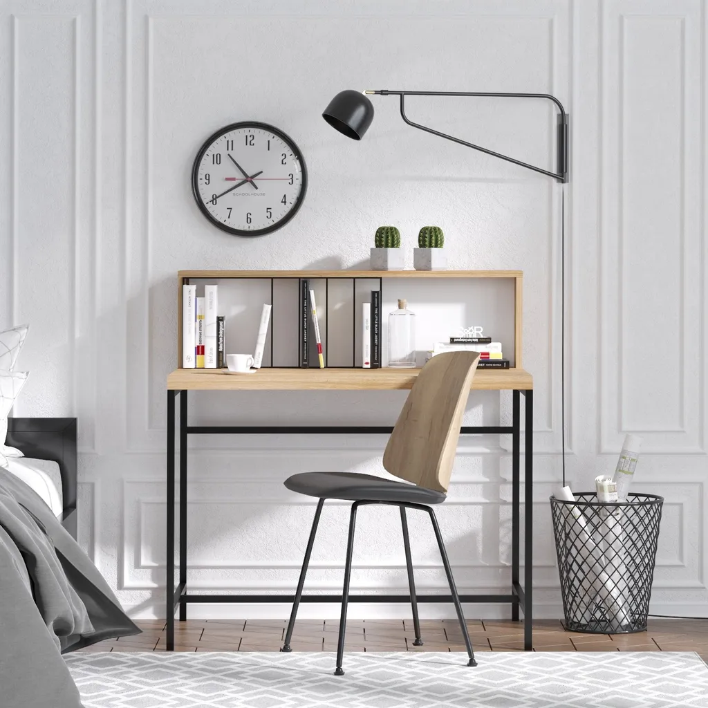Table basse de salon idéale pour vos apéritifs bois chêne et noir 1m