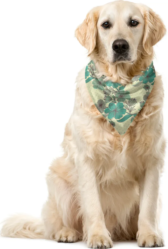 Bandana ABAKUHAUS Chic: Fiori e Pois per Cani e Gatti 55x55 cm