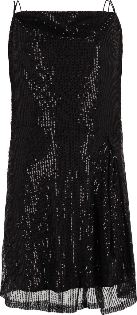 NAEMI damen mini spaghettikleid - schwarz, XS/S