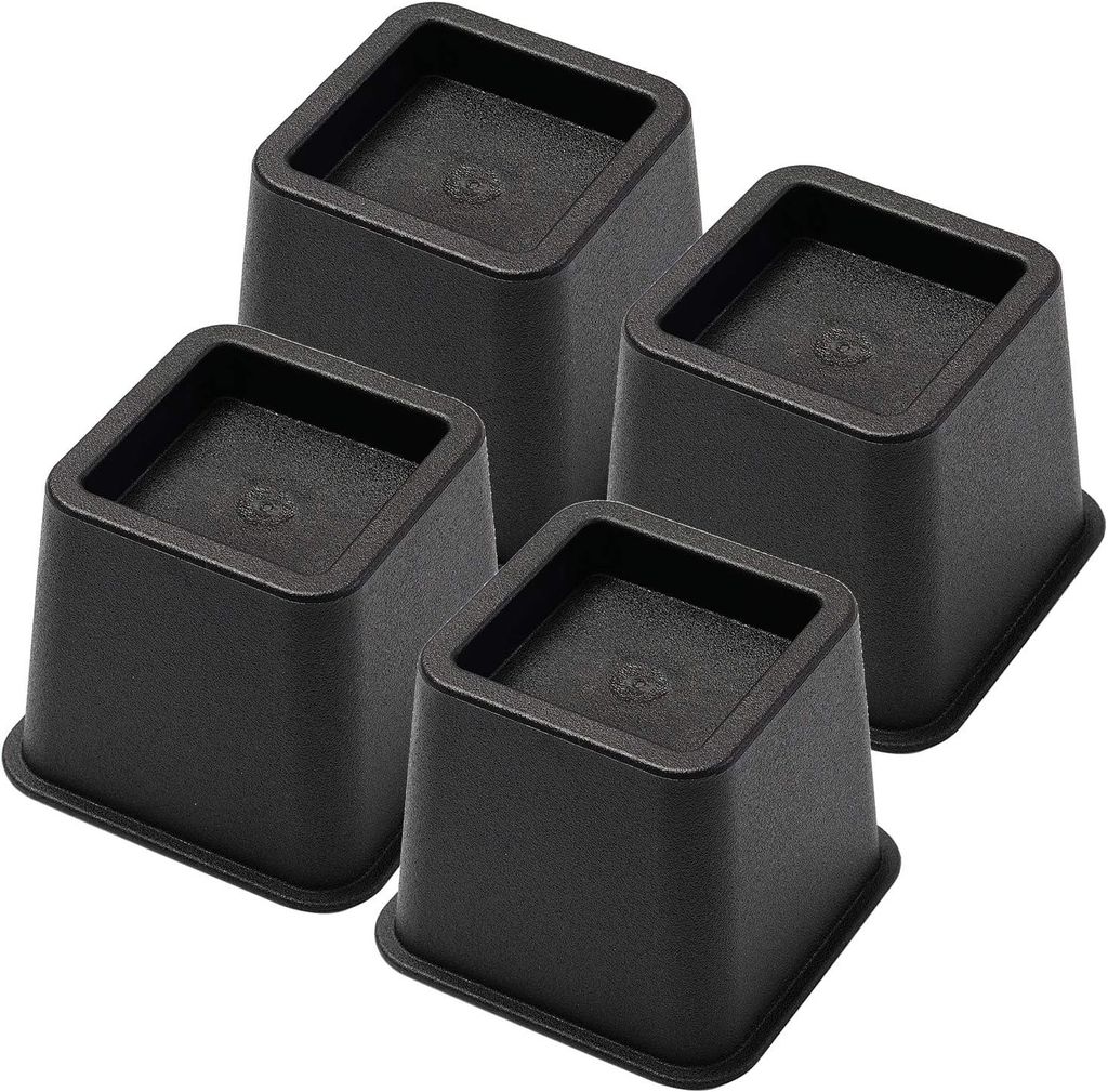 Bettheber 7,6 cm, Schwerlast-Möbelheberrahmen (quadratisch) für Sofas, Stühle, Tische, Couches und Etagenbettsäulen, 4er-Set