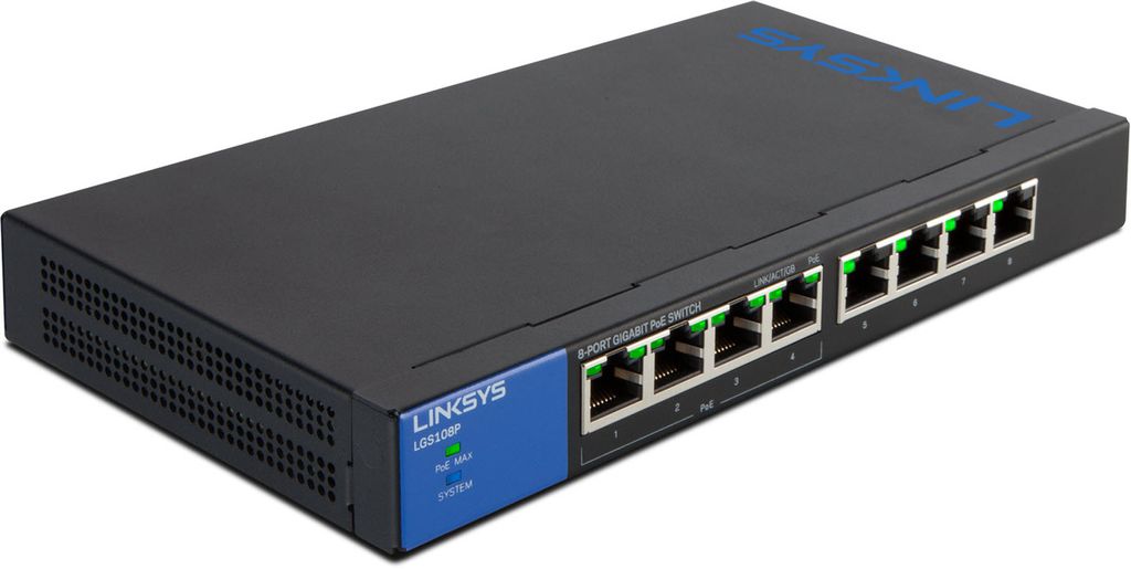 Linksys Unmanaged Gigabit PoE+ Switch 8-port