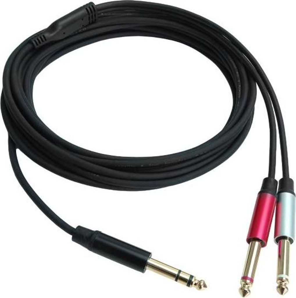 keepdrum Splitter-Kabel AC048M 6,35mm Klinke 1x Stereo zu 2x Mono 5m