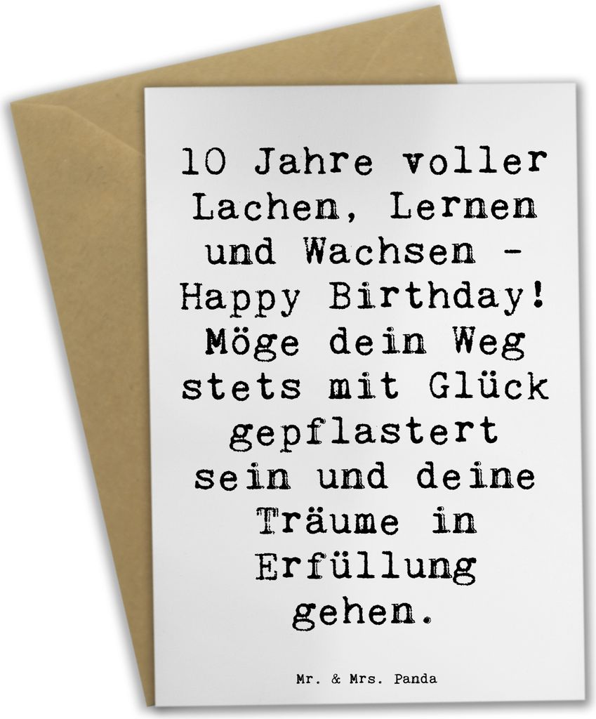 Mr. & Mrs. Panda babykarte Spruch 10. Geburtstag Feier - Weiß - Geschenk, Geburtstagsgeschenk, hochzeitskarten, Happy Birthday, weihnachtskarten, ...