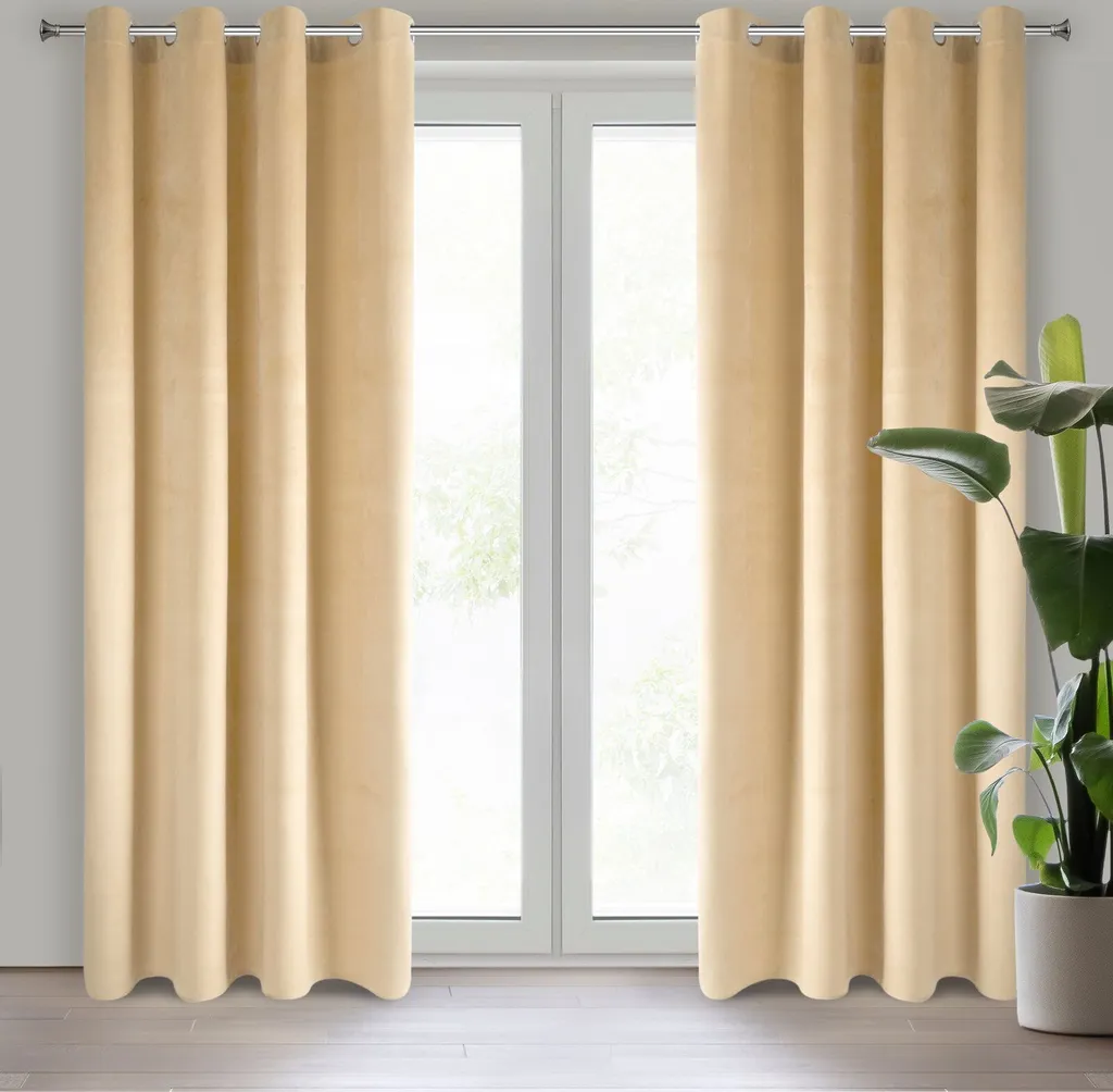 Rideau occultant en velours doux cappuccino 140x250 cm MyBestHome chic