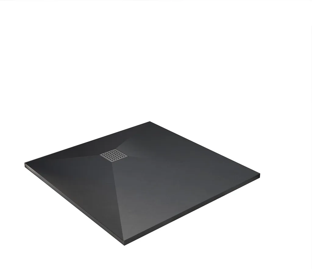 Receveur Douche Antidérapant 90x90 Noir SMC ROCK 2 contre les Glissades