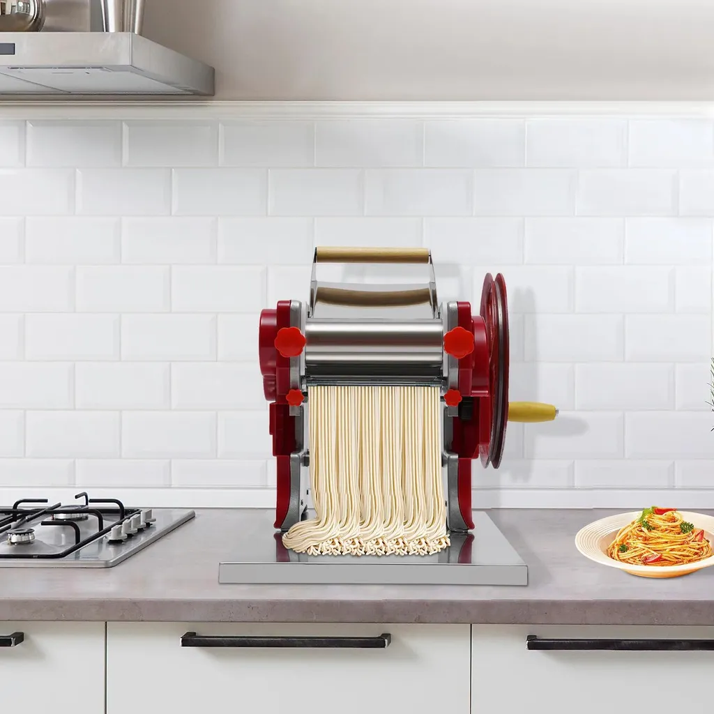 Machine à pâtes réglable de 0,5 à 5 mm - Puissance et design rouge - 4