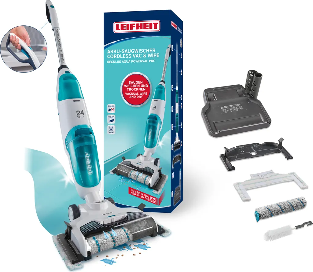 Aspirateur Laveur sans fil Leifheit Regulus Aqua PowerVac Pro 2-en-1