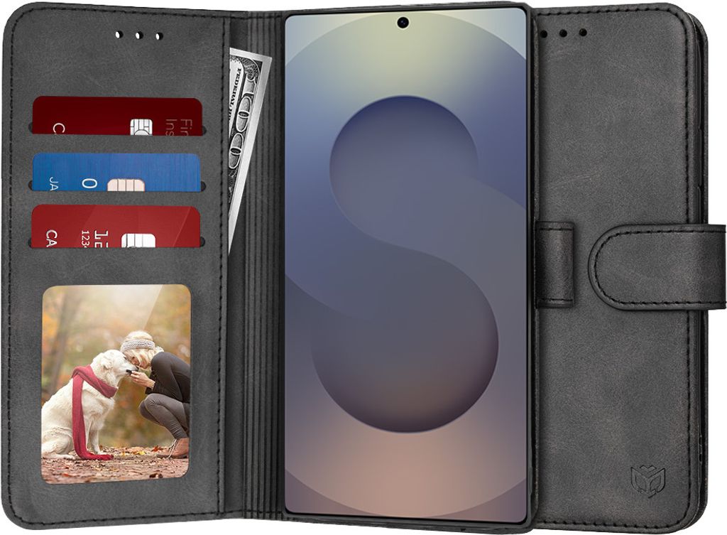 Techsuit Diary Book Wallet Klapphülle für Samsung Galaxy S25 Ultra - Schwarz