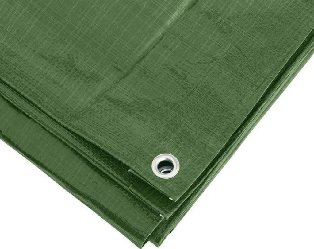 Bâche verte 6 x 10 m de 110g/m² avec œillets pour protection extérieure